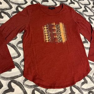 State of Mine Thankful Long Sleeved Fall  t shirt sz L